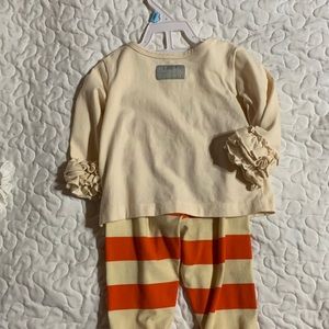 12 month Eleanor Rose orange and cream outfit